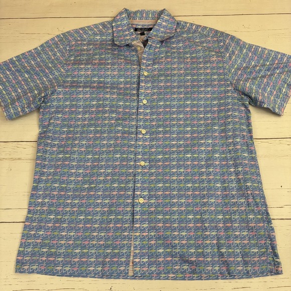 Robert Graham Short Sleeve Shirt Mens Large